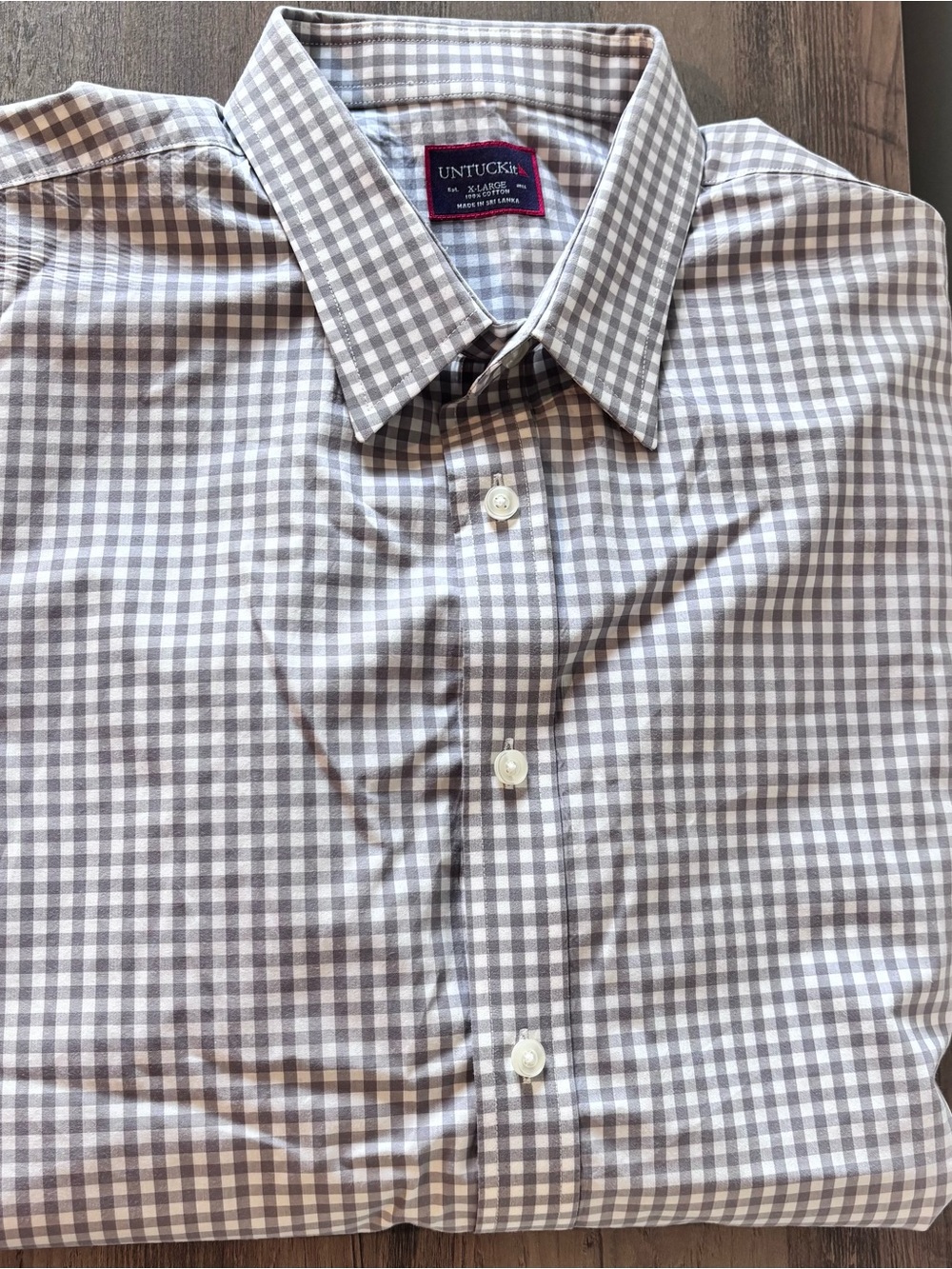 UNTUCKit Men's Gray Gingham Button-Down Shirt